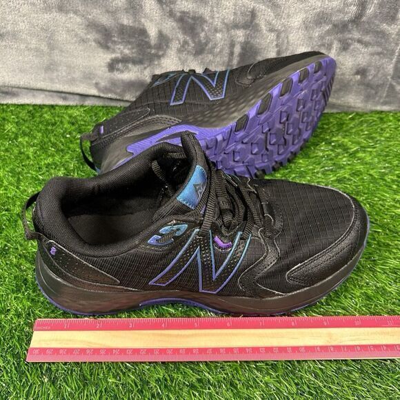 New Balance 410v7 Womens 9 Black Blue Shoes Sneaker Running Athletic‎ Trail Hike - Picture 11 of 13